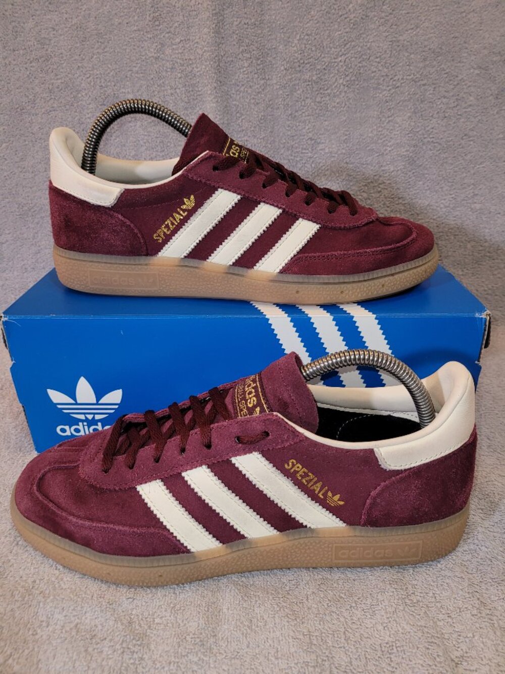 Adidas Spezial Women's Size 9 Maroon Burgundy White Tan Sneakers JP8726 (#2257)